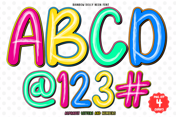 Rainbow Dolly Neon Typeface for Vibrant Branding
